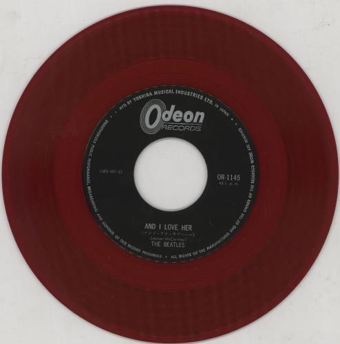 The Beatles And I Love Her - 1st - Red Japanese 7